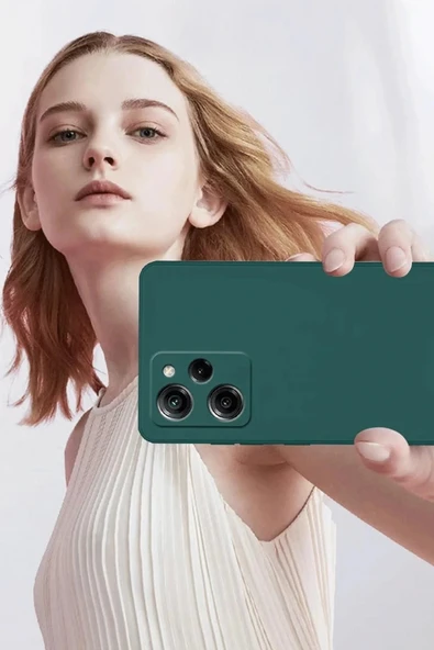 LitaeTrend Xiaomi Poco X5 Pro 5G Nano içi Kadife Silikon - Koyu Yeşil - Resim 2