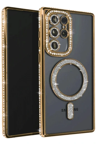 LitaeTrend Samsung Galaxy S23 Ultra Joke Simli Magneticsafe Kılıf - Gold ürün görseli 1