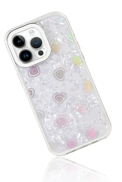 LitaeTrend Apple iPhone 15 Lumi Desenli Kapak - Beyaz - Resim 4