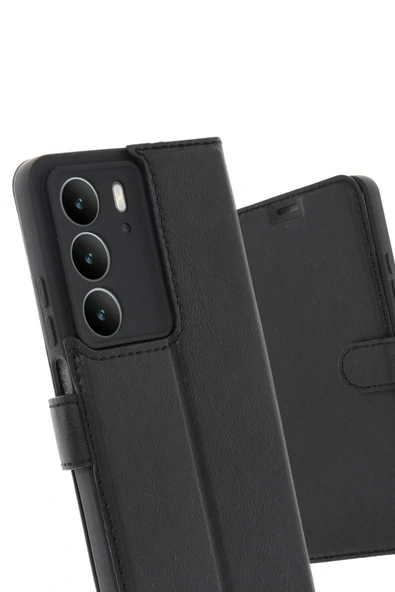 LitaeTrend Realme C75 4G Trend S Plus Kapaklı Kılıf - Siyah - Resim 2