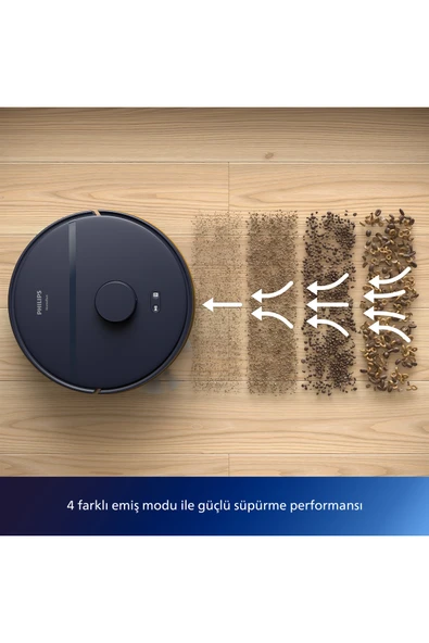 Philips 2000 Serisi Islak Kuru Moplu Robot Süpürge, Yüksek Emiş Gücü, Uzun Çalışma Süresi, XU2000/10 - Resim 4