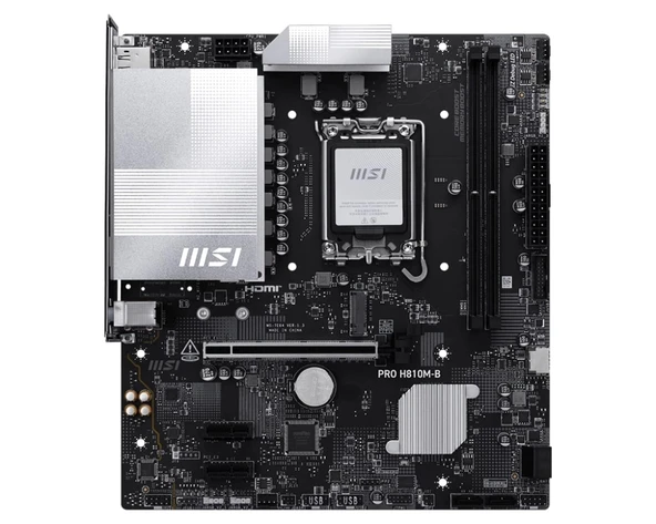 MSI PRO H810M-B DDR5 6400MHz (OC) M.2 mATX 1851P - Resim 2