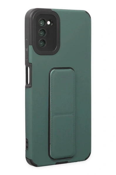 LitaeTrend Samsung Galaxy A03S Kılıf Mega Standlı Silikon - Yeşil - Resim 2