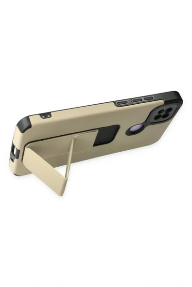 LitaeTrend Xiaomi Redmi 9C Kılıf Mega Standlı Silikon - Gold - Resim 3