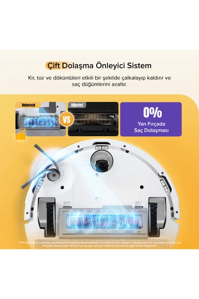 Roborock Q8 Akıllı Robot Süpürge Beyaz 10.000 Pa HyperForce Emiş Gücü - Resim 3