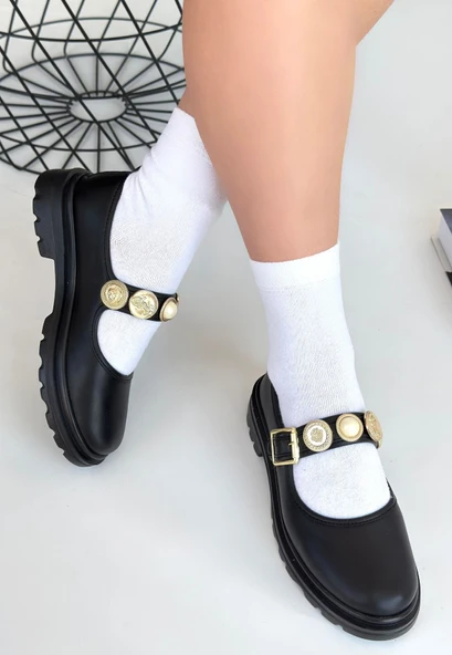 Okira Siyah Cilt Oxford Ayakkabı - Resim 3