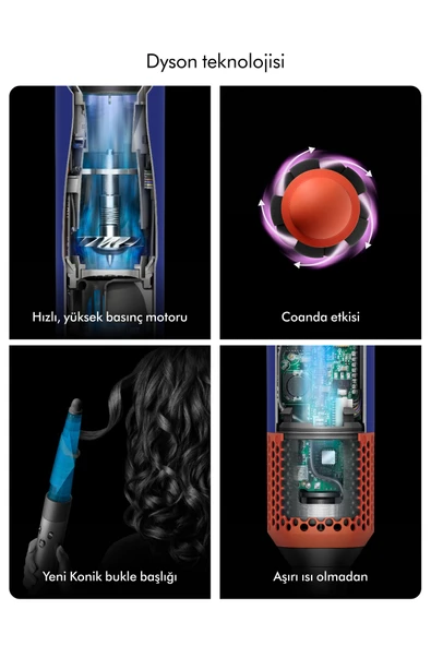 DYSON Airwrap i.d.™ saç şekillendirme ve kurutma seti - Kıvırcık+Bukleli (Vinca mavisi/Topaz) - Resim 6
