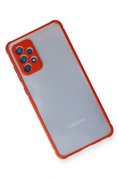 LitaeTrend Samsung Galaxy A72 Kılıf Miami Şeffaf Silikon - Kırmızı - Resim 3