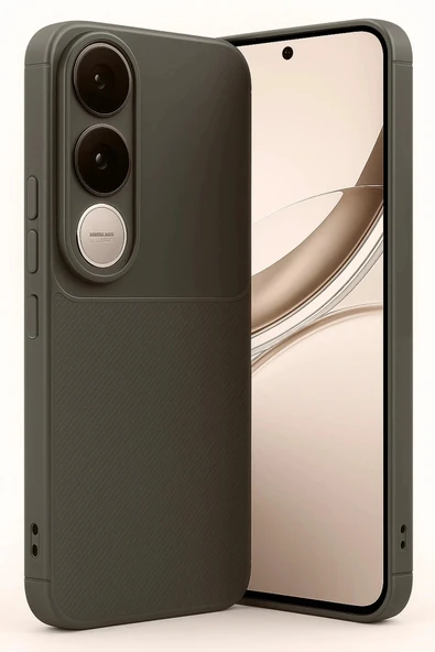 LitaeTrend Vivo V50 Lite 4G Auto Focus Karbon Kapak - Kahverengi - Resim 2