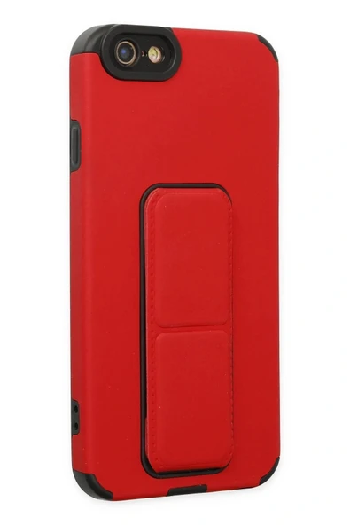 LitaeTrend iPhone 6 Kılıf Mega Standlı Silikon - Kırmızı - Resim 2