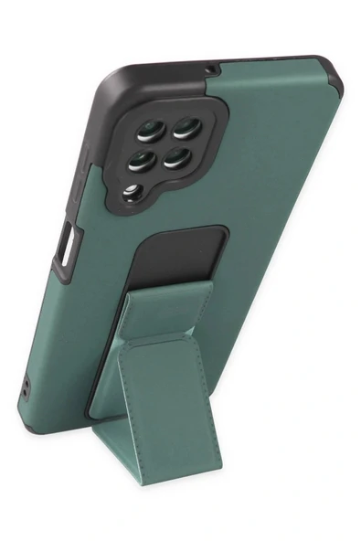 LitaeTrend Samsung Galaxy A22 Kılıf Mega Standlı Silikon - Yeşil - Resim 3