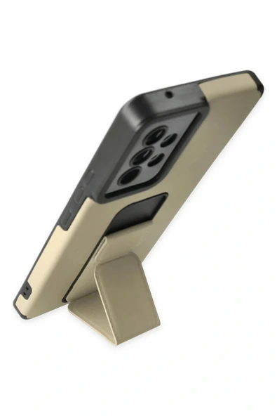 LitaeTrend Samsung Galaxy A53 5G Kılıf Mega Standlı Silikon - Gold - Resim 3