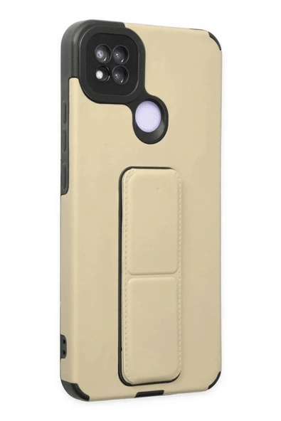 LitaeTrend Xiaomi Redmi 9C Kılıf Mega Standlı Silikon - Gold - Resim 2