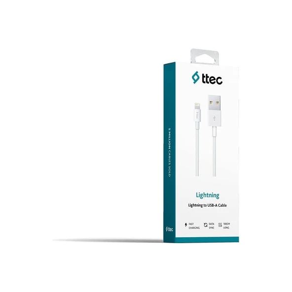 Lightning 100CM Şarj Kablosu- Beyaz (2DK7508B) - Resim 4