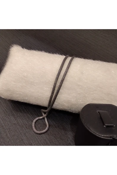 925 Ayar Gümüş Popcorn Model Erkek Kolyesi-Şık Tasarım-55cm/3mm ürün görseli 1