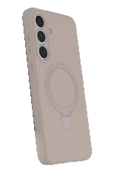 LitaeTrend Samsung Galaxy S24 FE Regal Magsafe Standlı Kapak - Çöl Titanyum - Resim 2
