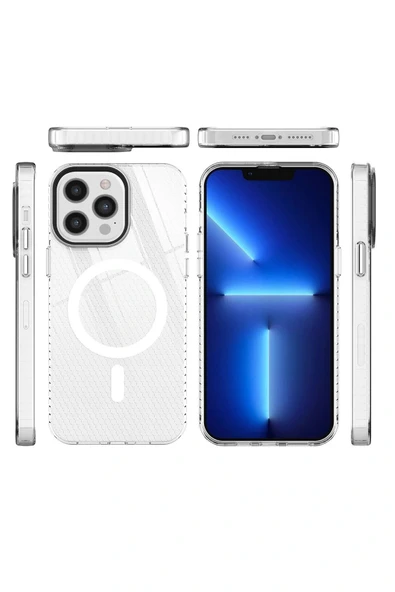 LitaeTrend iPhone 12 Pro Max Kılıf Beta Magneticsafe Silikon - Şeffaf - Resim 3