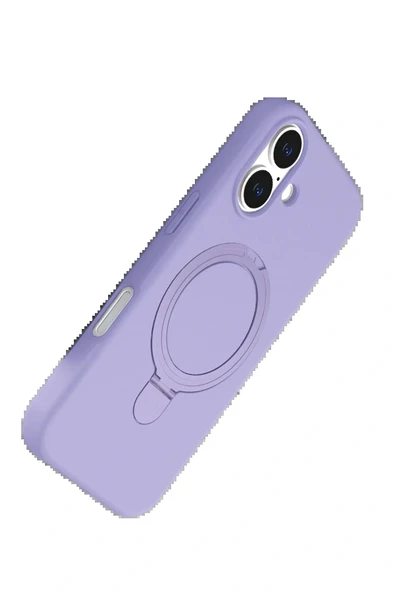 LitaeTrend Apple iPhone 16 Regal Magsafe Standlı Kapak - Lila - Resim 4