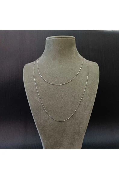 925 Ayar Gümüş Kolye zinciri Model2 - Gümüş Renk -54cm ürün görseli 1