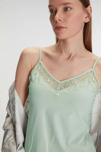 MDB MdbShop Sabahlık Atlet ve Pantolon Takım Pamuklu Pijama Set - Resim 4