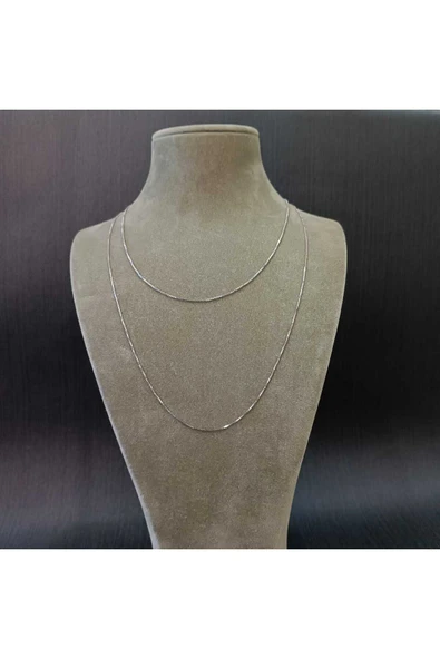 925 Ayar Gümüş Kolye zinciri Model2 - Gümüş Renk -54cm - Resim 2