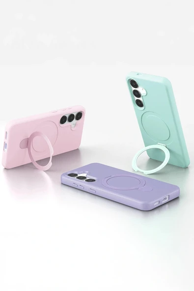 LitaeTrend Samsung Galaxy S25 Regal Magsafe Standlı Kapak - Turuncu - Resim 5