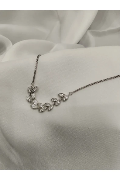 925 Ayar Gümüş Sıralı Yaprak Model Kadın Bileklik-Şık Tasarım - Resim 3