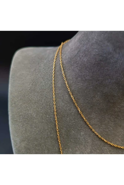925 Ayar Gümüş Kolye zinciri - Gold (Altın) Renk -44cm - Resim 2