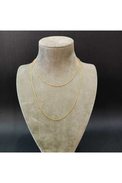 925 Ayar Gümüş Kolye zinciri - Gold (Altın) Renk -44cm ürün görseli 1