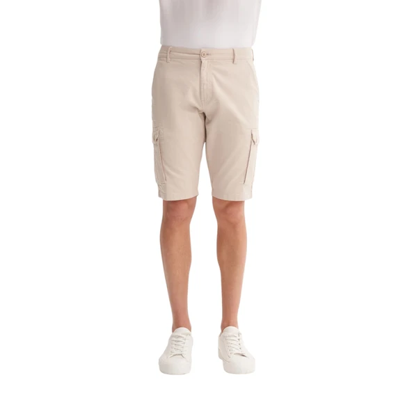 Erkek Bermuda Fit Kargo Şort - Resim 3