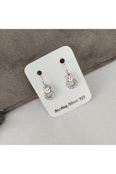 925 Ayar Gümüş Çocuk Küpesi– Zarif ve Güvenli Tasarım Model 1 - Resim 2