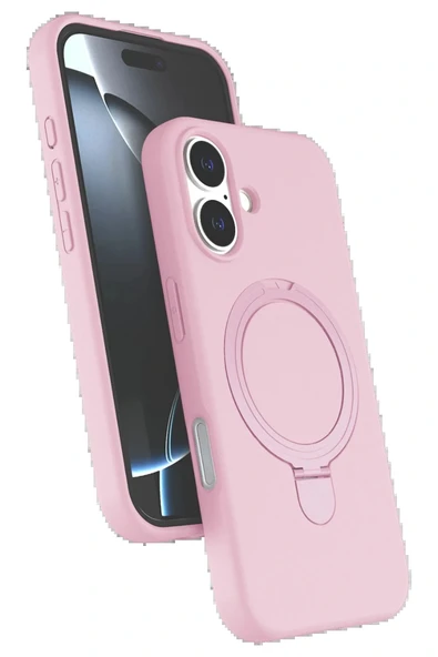 LitaeTrend Apple iPhone 16 Plus Regal Magsafe Standlı Kapak - Açık Pembe ürün görseli 1