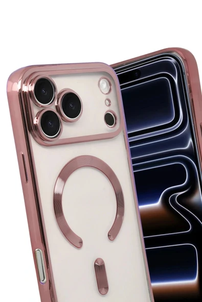LitaeTrend Apple iPhone 17 Pro Max Kross Magneticsafe Kapak - Rose - Resim 3