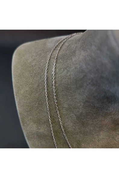 925 Ayar Gümüş Kolye zinciri Model1 - Gümüş Renk -44cm - Resim 3