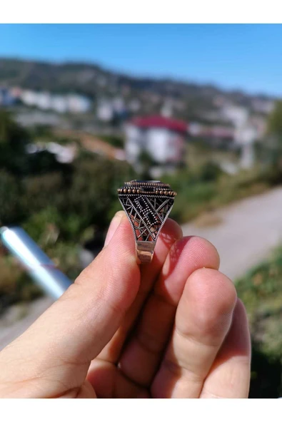 925 Ayar Gümüş Erkek Yüzük – El İşçiliği - Şık Tasarım - Resim 3