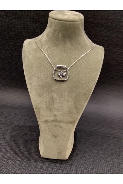 925 ayar gümüş akvaryum temalı balık modelli kolye - Resim 2