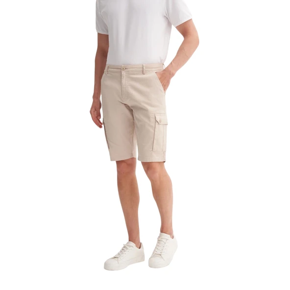 Erkek Bermuda Fit Kargo Şort - Resim 2