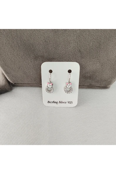 925 Ayar Gümüş Çocuk Küpesi– Zarif ve Güvenli Tasarım Model 1 - Resim 3