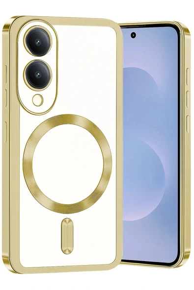 LitaeTrend Samsung Galaxy S25 Edge Kross Magneticsafe Kapak - Gold ürün görseli 1