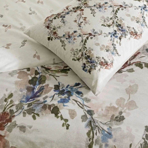 Taç Çift Kişilik Ranforce Nevresim Takımı Dalila Krem - Resim 3