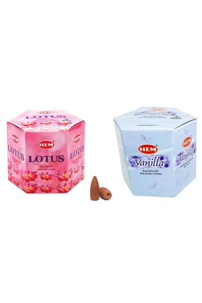 10 Adet Geri Akış Backflow Şelale Tütsü Konisi Tütsü Back Lotus Vanilla ürün görseli