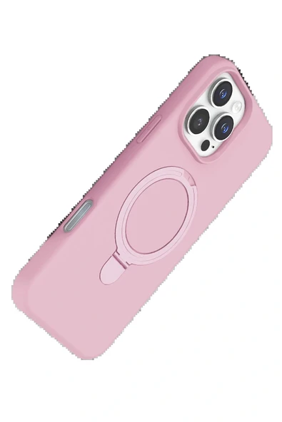 LitaeTrend Apple iPhone 16 Pro Max Regal Magsafe Standlı Kapak - Açık Pembe - Resim 3