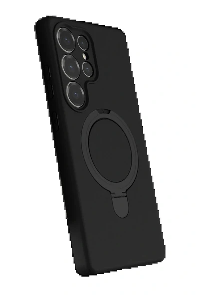 LitaeTrend Samsung Galaxy S25 Ultra Regal Magsafe Standlı Kapak - Siyah - Resim 2