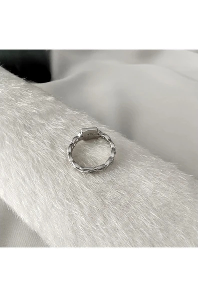 925 Ayar Gümüş Şık Tasarım Otantik Kadın Yüzük – El İşçiliği Model 2 - Resim 2