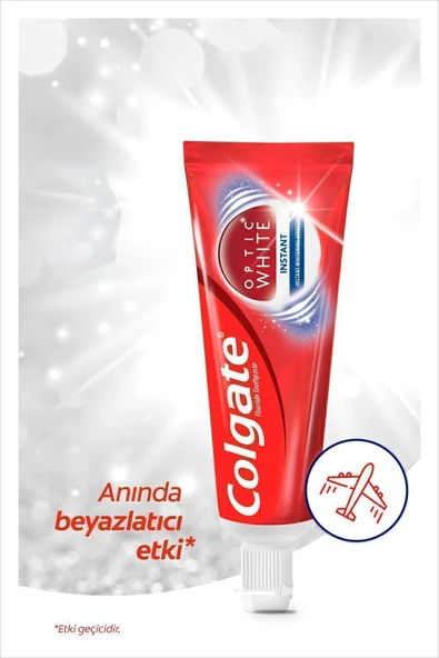 Colgate Seyahat Seti Optic White Anında Beyazlık Beyazlatıcı Diş Macunu 20 ml + Yumuşak Diş Fırçası - Resim 2