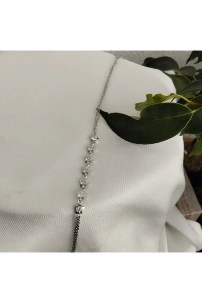 925 Ayar Gümüş Zirkon Taşlı ve Otantik Detay Şahmeran Kadın Bileklik- Şık Tasarım (Yıldız Model) - Resim 3