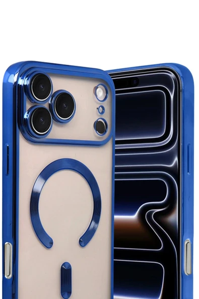 LitaeTrend Apple iPhone 17 Pro Max Kross Magneticsafe Kapak - Lacivert - Resim 2