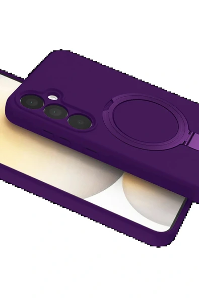 LitaeTrend Samsung Galaxy A25 5G Regal Magsafe Standlı Kapak - Derin Mor - Resim 4