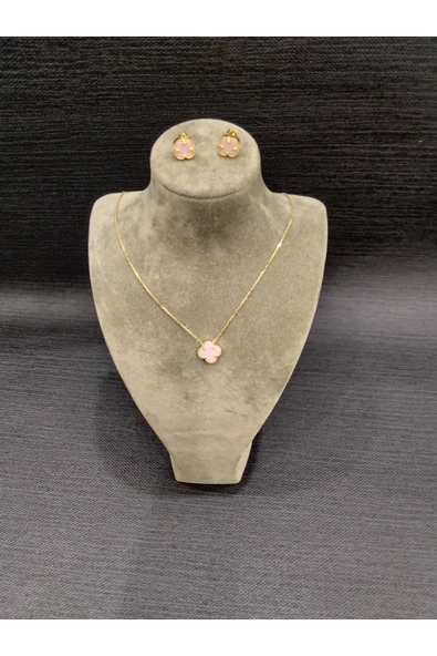 925 Ayar Gümüş Şans Model Kolye-Küpe Seti ürün görseli 1