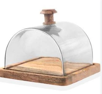 THE MİA MADERA DİKDÖRTGEN KEK FANUSU 15*19*19 CM ürün görseli